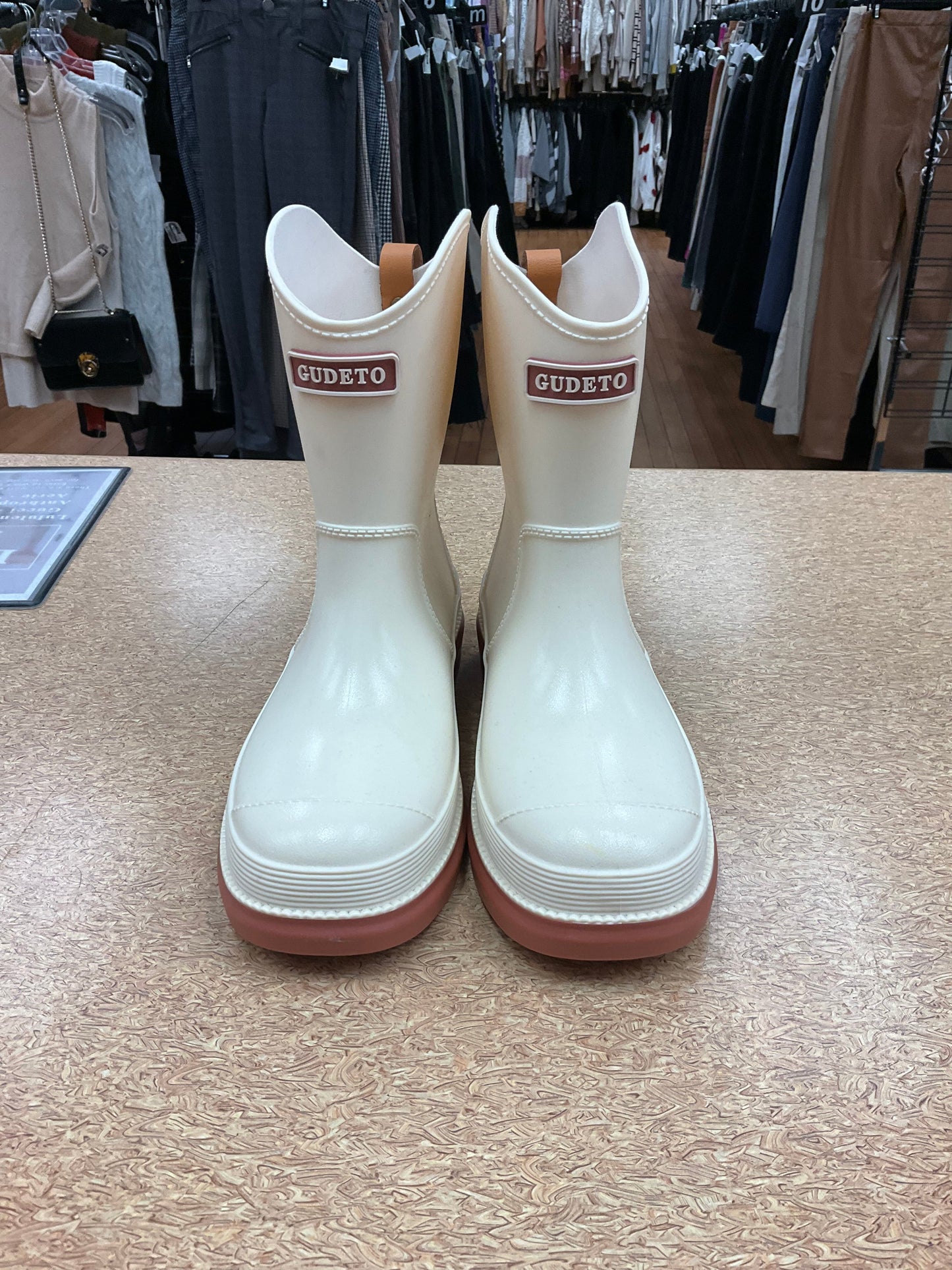 Boots Rain By Cme In Cream, Size: 8.5