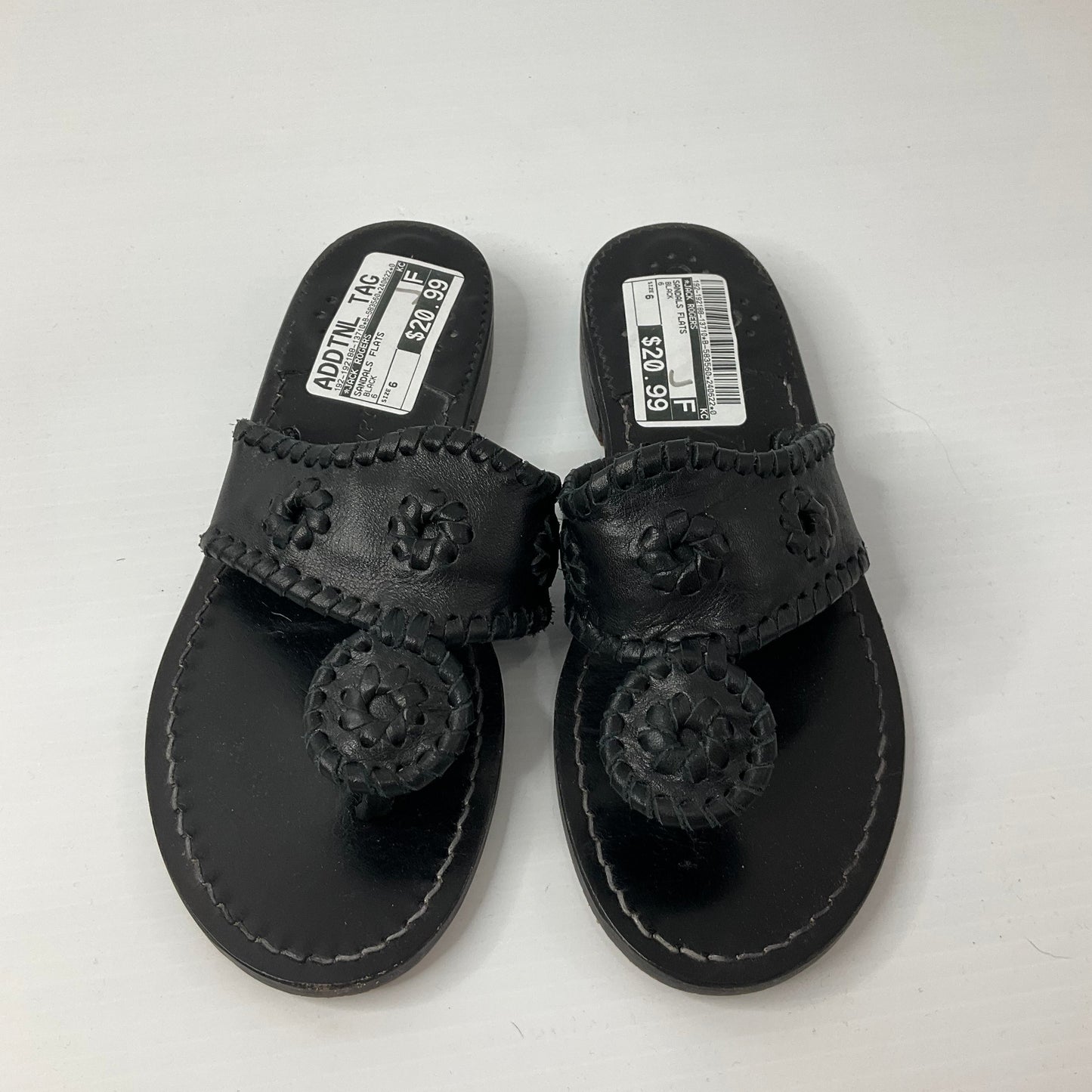 Black Sandals Flats Tory Burch, Size 8