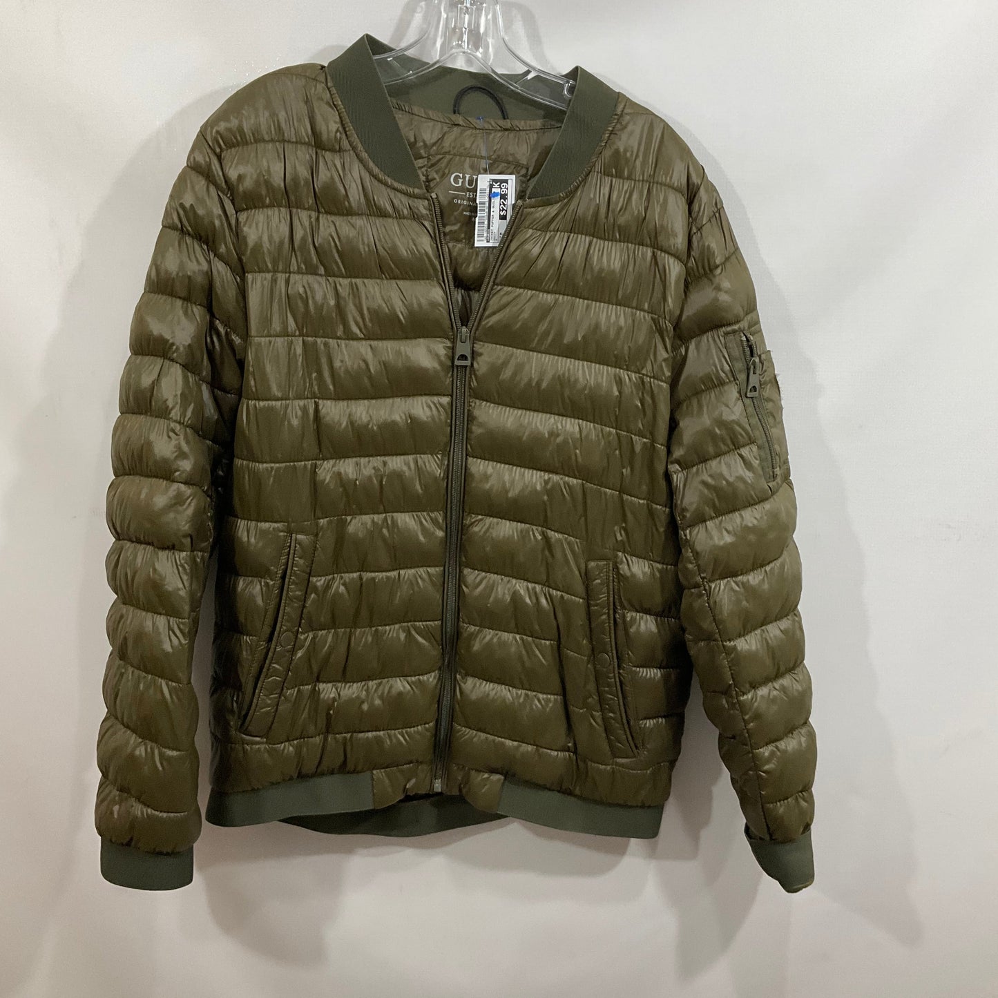 Jacket Puffer & Quilted By Guess In Green, Size: M