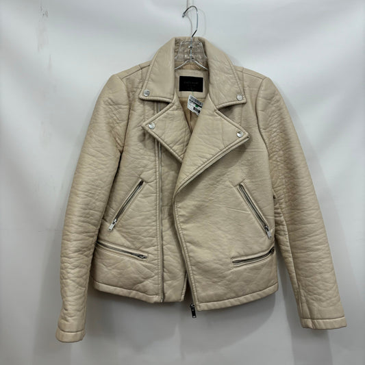 Jacket Moto By Zara Basic In Cream, Size: L