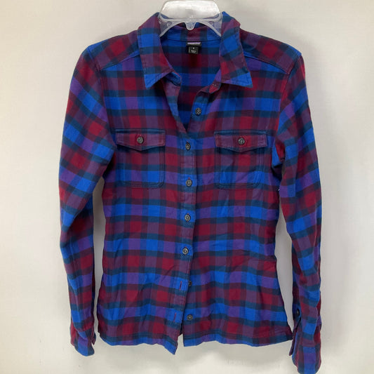 Plaid Pattern Top Long Sleeve Patagonia, Size 4