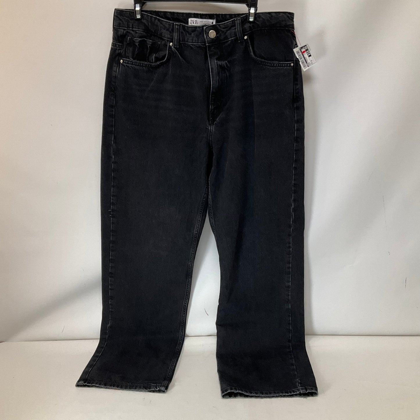 Jeans Straight By Zara In Black, Size: 12