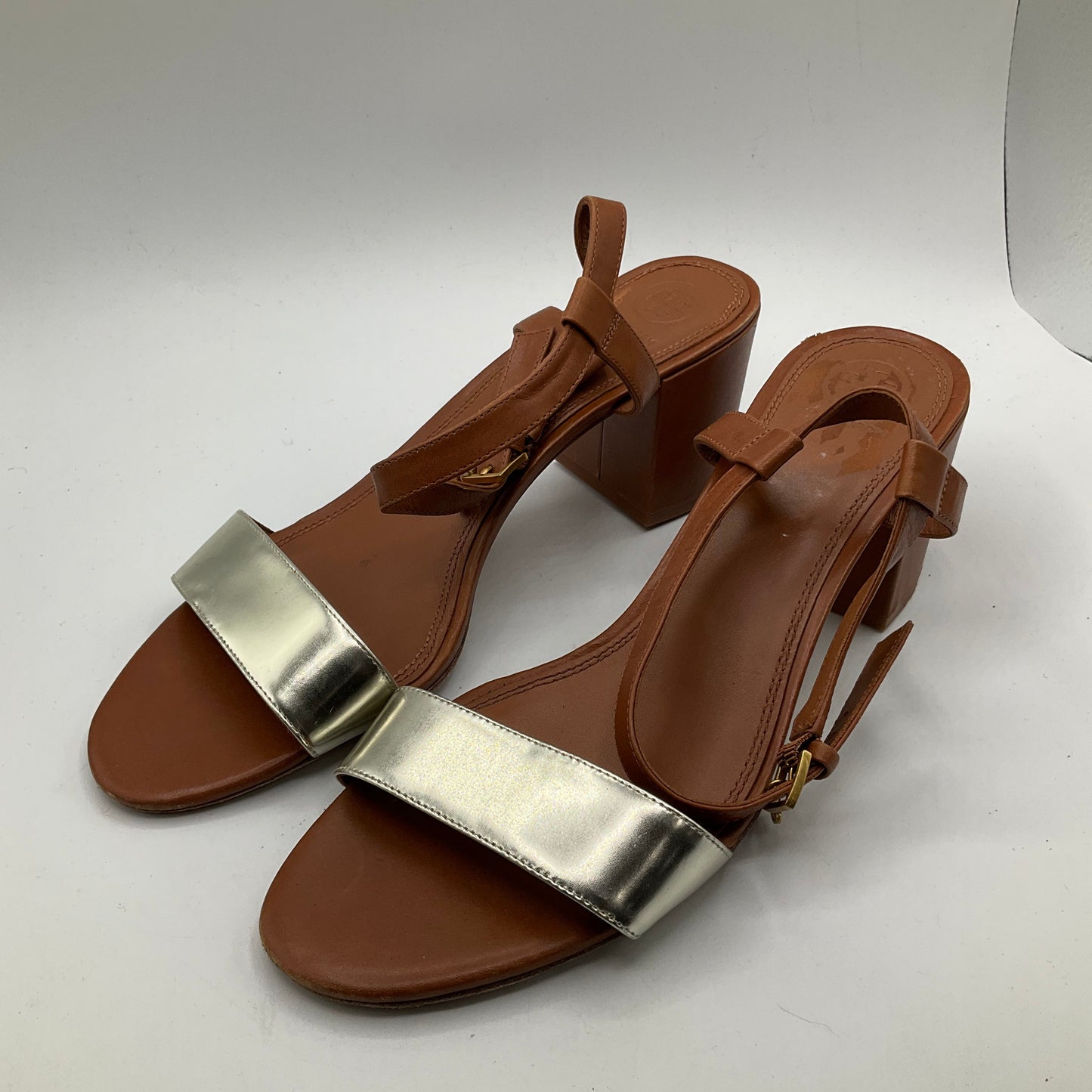 Sandals Heels Block By Tory Burch In Brown, Size: 11