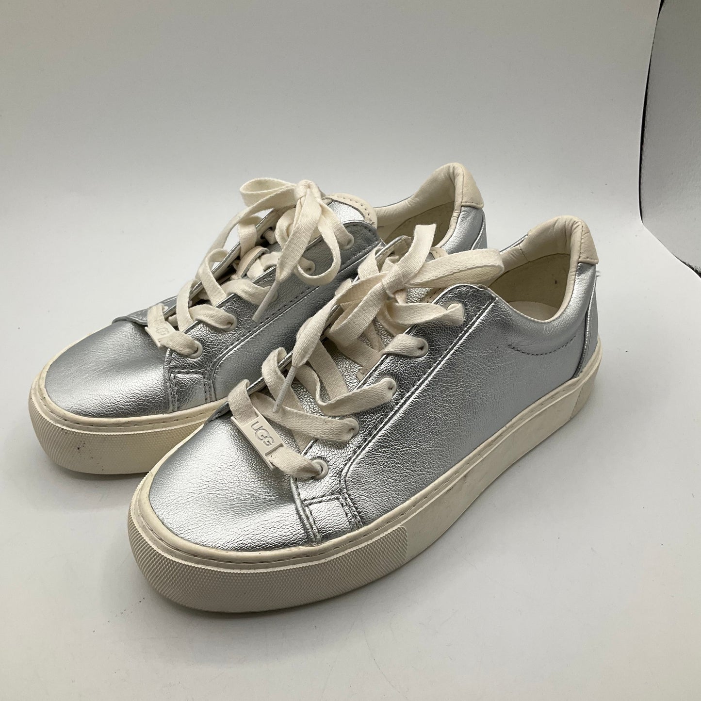 Shoes Sneakers By Ugg In Silver, Size: 6