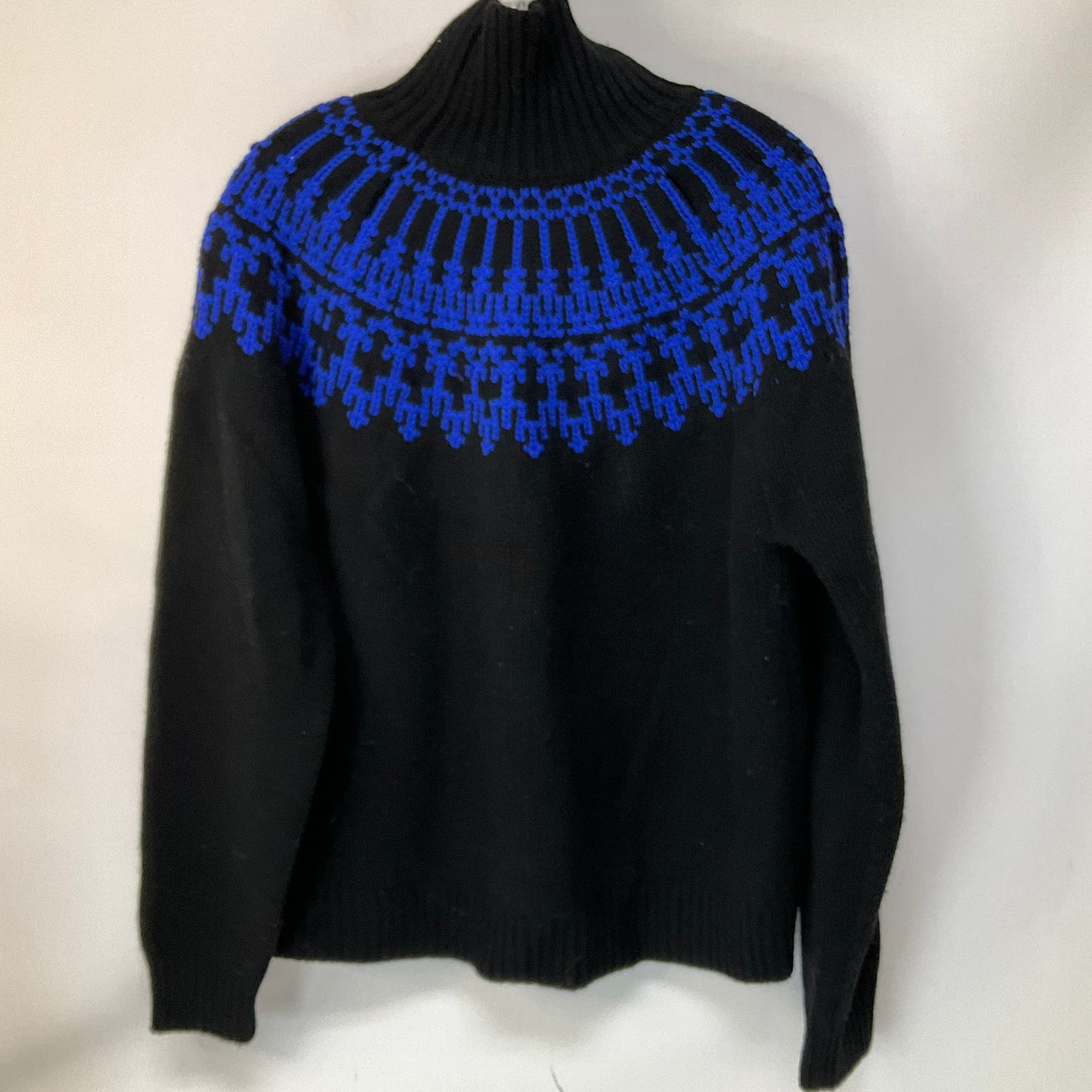 Sweater By Tory Burch In Black & Blue, Size: L