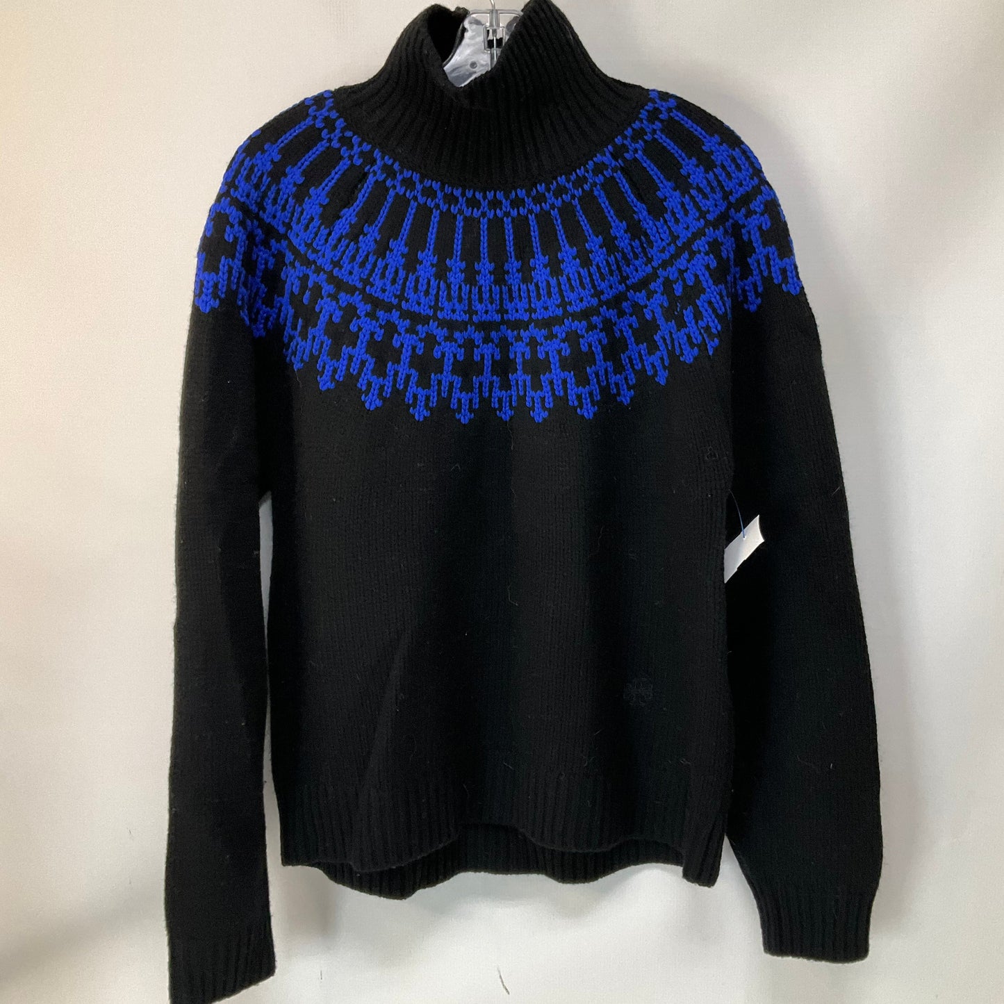 Sweater By Tory Burch In Black & Blue, Size: L