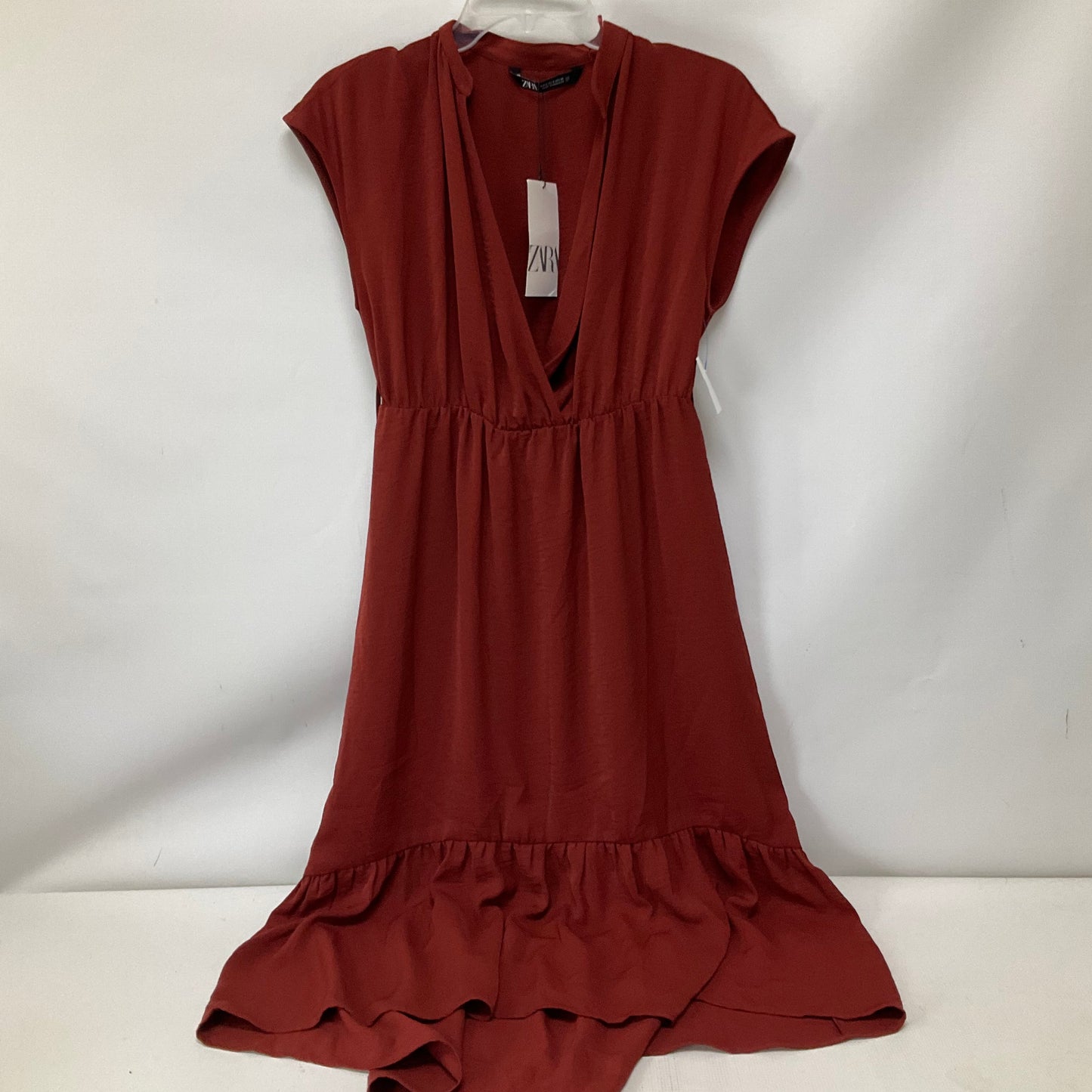 Dress Casual Midi By Zara In Red, Size: S