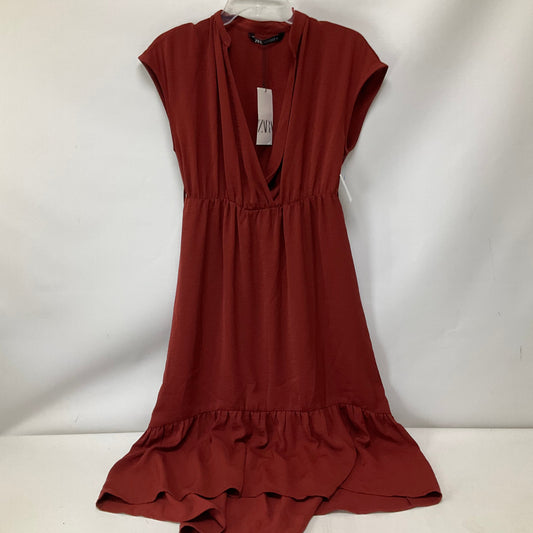 Dress Casual Midi By Zara In Red, Size: S