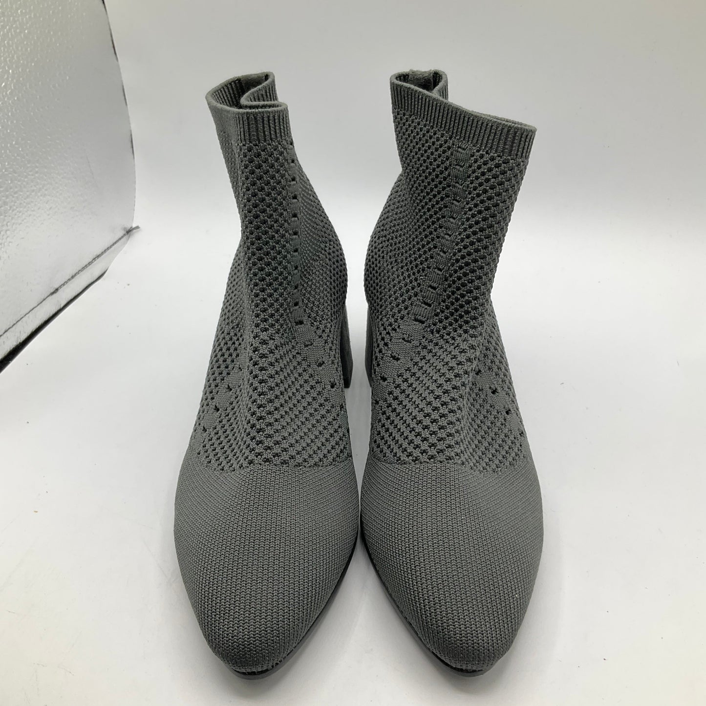 Boots Ankle Heels By Eileen Fisher In Grey, Size: 6.5