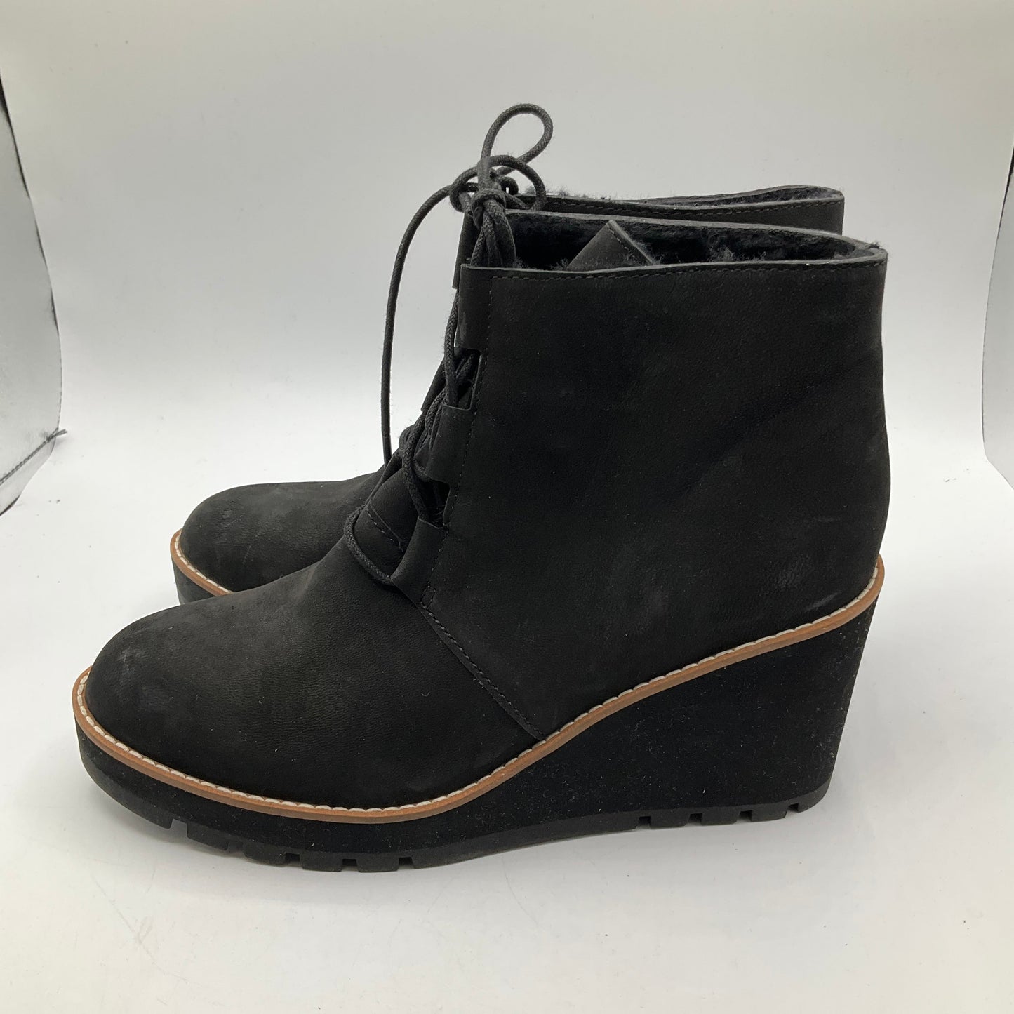 Boots Ankle Heels By Eileen Fisher In Black, Size: 9.5