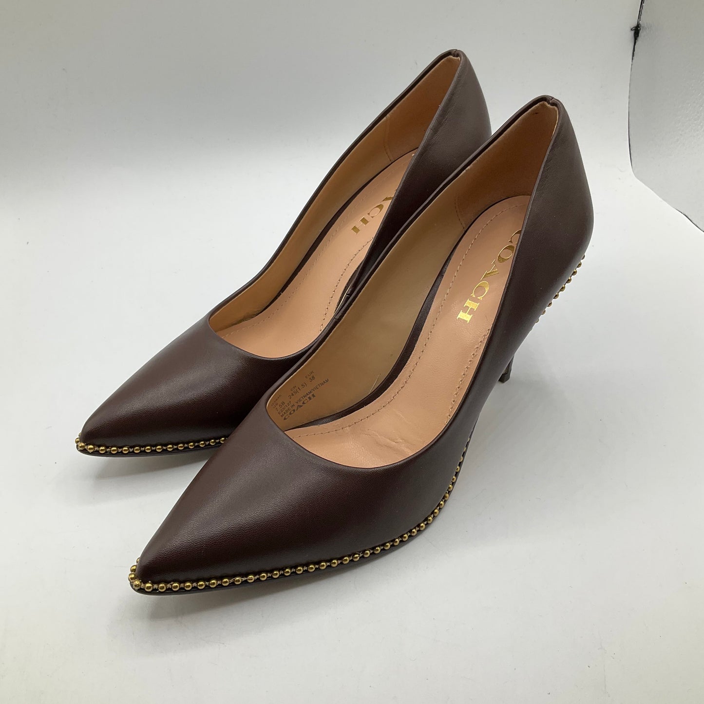 Shoes Heels Stiletto By Coach In Brown, Size: 7.5