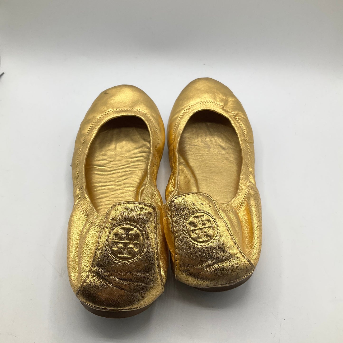 Shoes Flats By Tory Burch In Gold, Size: 10