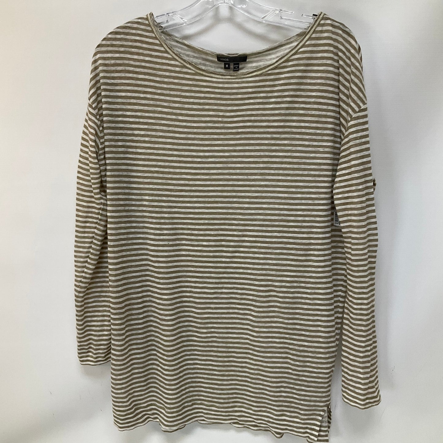 Top Long Sleeve By Vince In Striped Pattern, Size: M