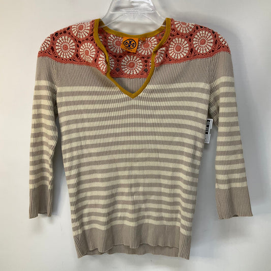 Top Long Sleeve By Tory Burch In Striped Pattern, Size: S