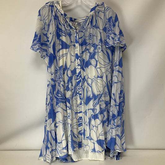 Dress Casual Short By Anthropologie In Blue & White, Size: M