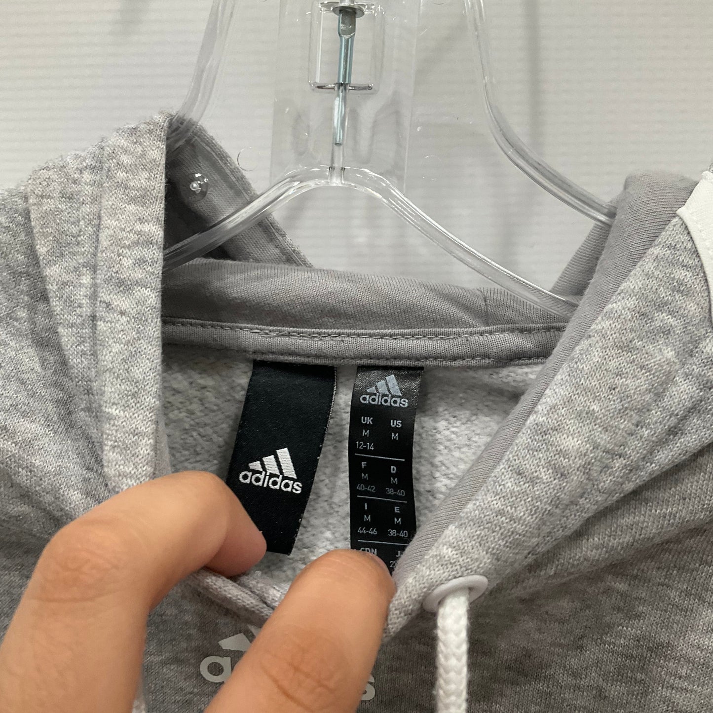 Grey Athletic Sweatshirt Hoodie Crewneck Adidas, Size M