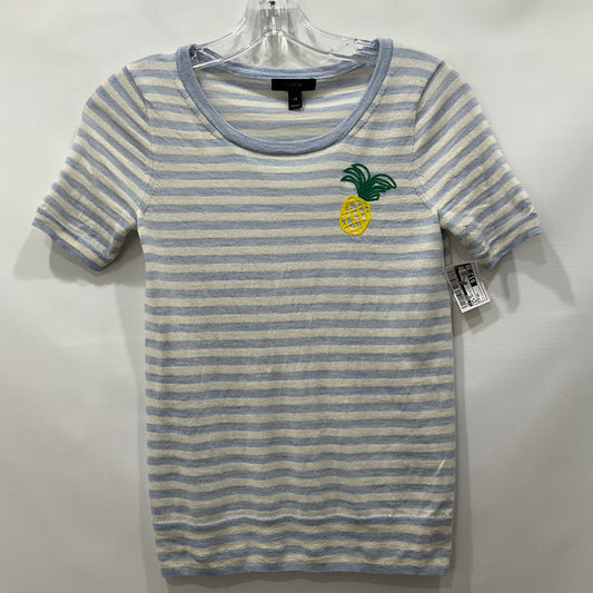 Blue White Top Short Sleeve J Crew, Size Xs