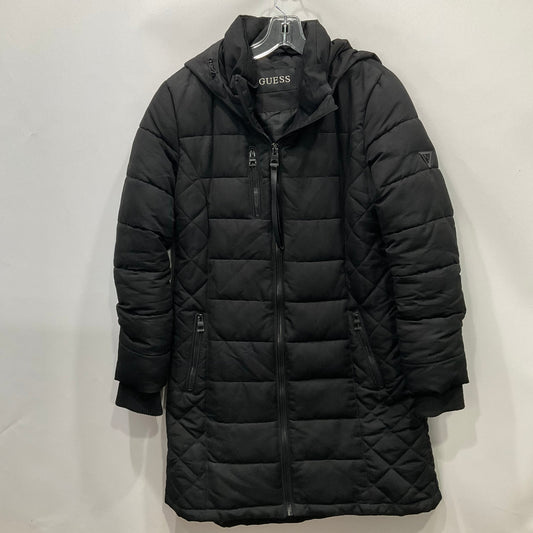 Coat Puffer & Quilted By Guess In Black, Size: L