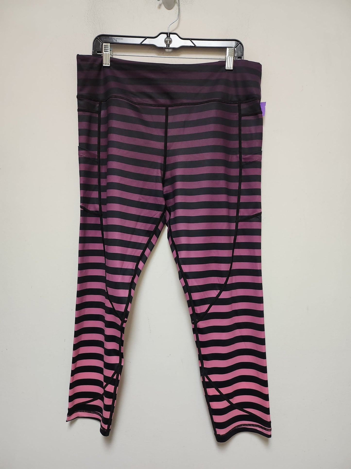 Striped Pattern Athletic Leggings Zyia, Size 2x