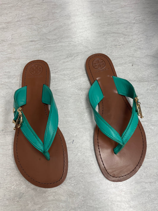 Sandals Designer By Tory Burch In Teal, Size: 10