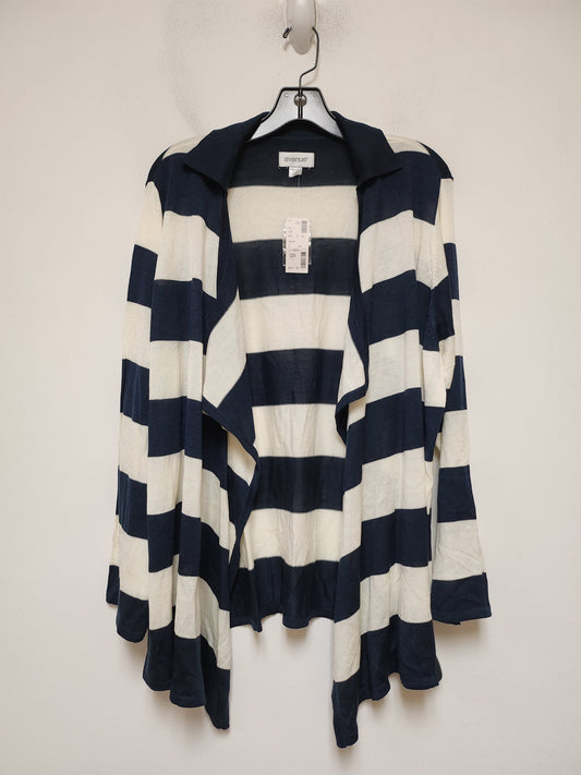 Sweater Cardigan By Avenue In Striped Pattern, Size: 3x