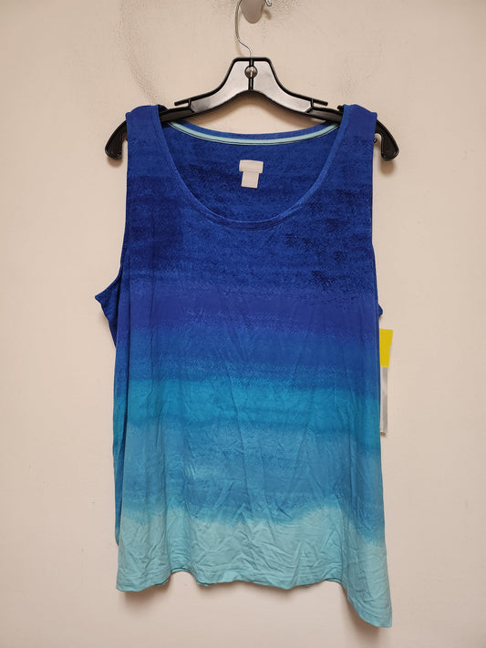 Top Sleeveless By Chicos In Blue, Size: Xxl