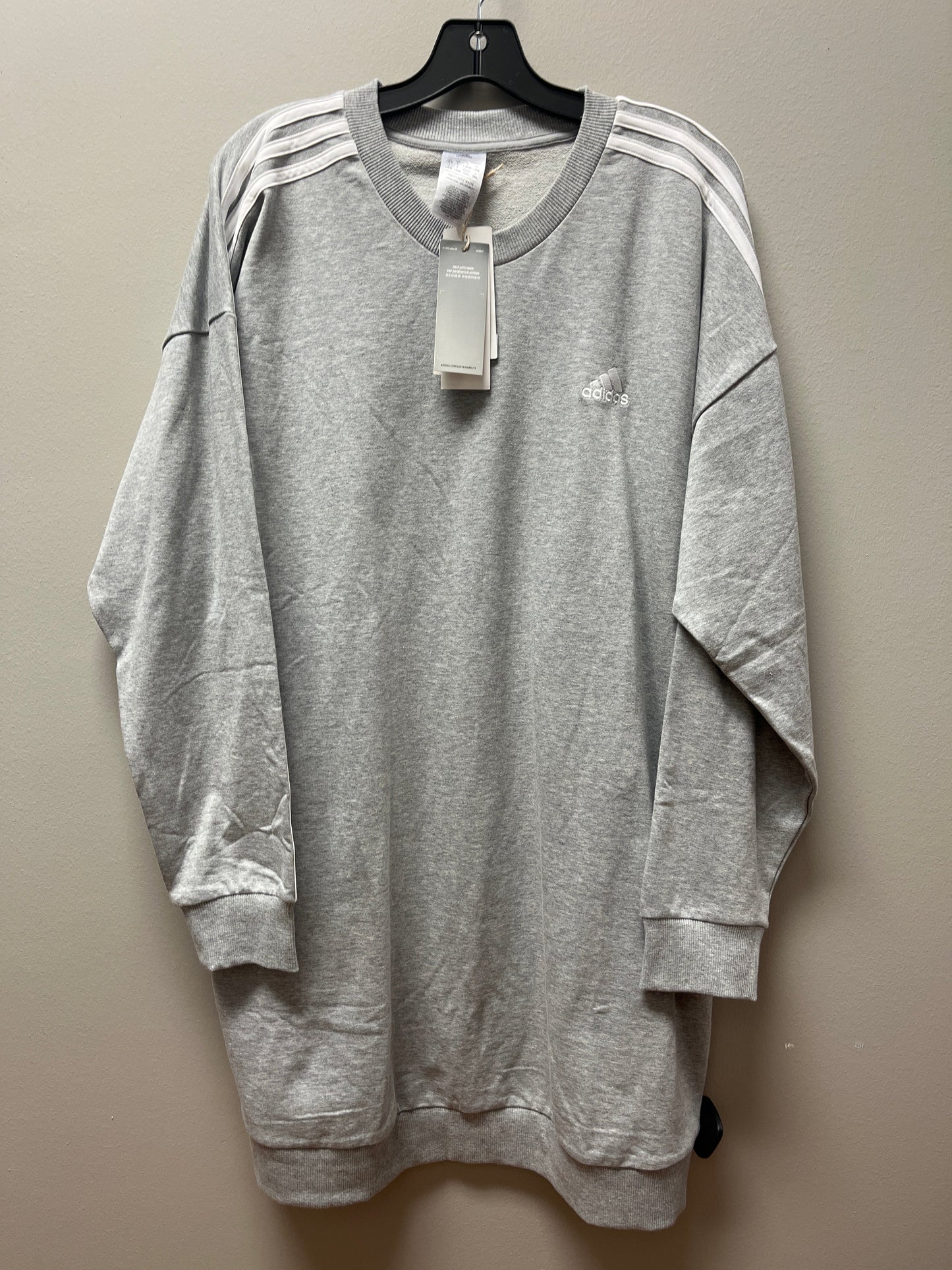 Athletic Dress By Adidas In Grey, Size: L