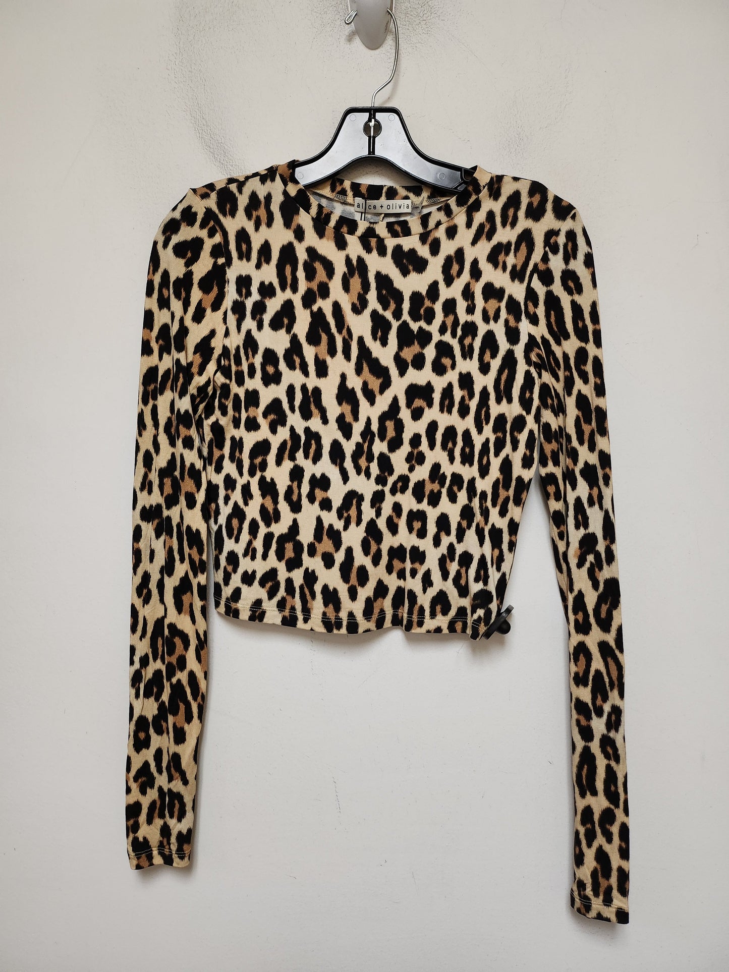 Top Long Sleeve Designer By Alice + Olivia In Animal Print, Size: Xs