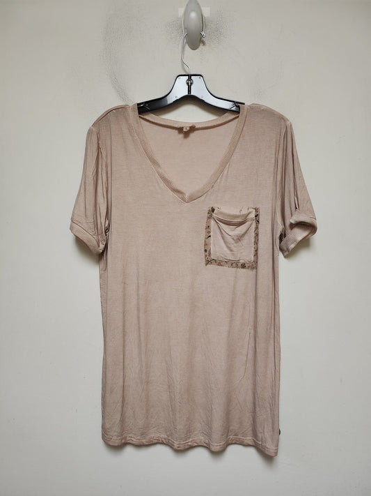 Top Short Sleeve By Pol In Pink, Size: L