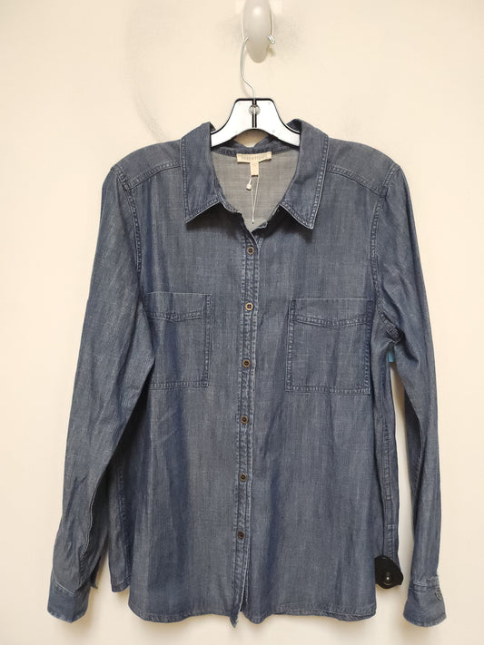 Jacket Denim By Eileen Fisher In Blue Denim, Size: L