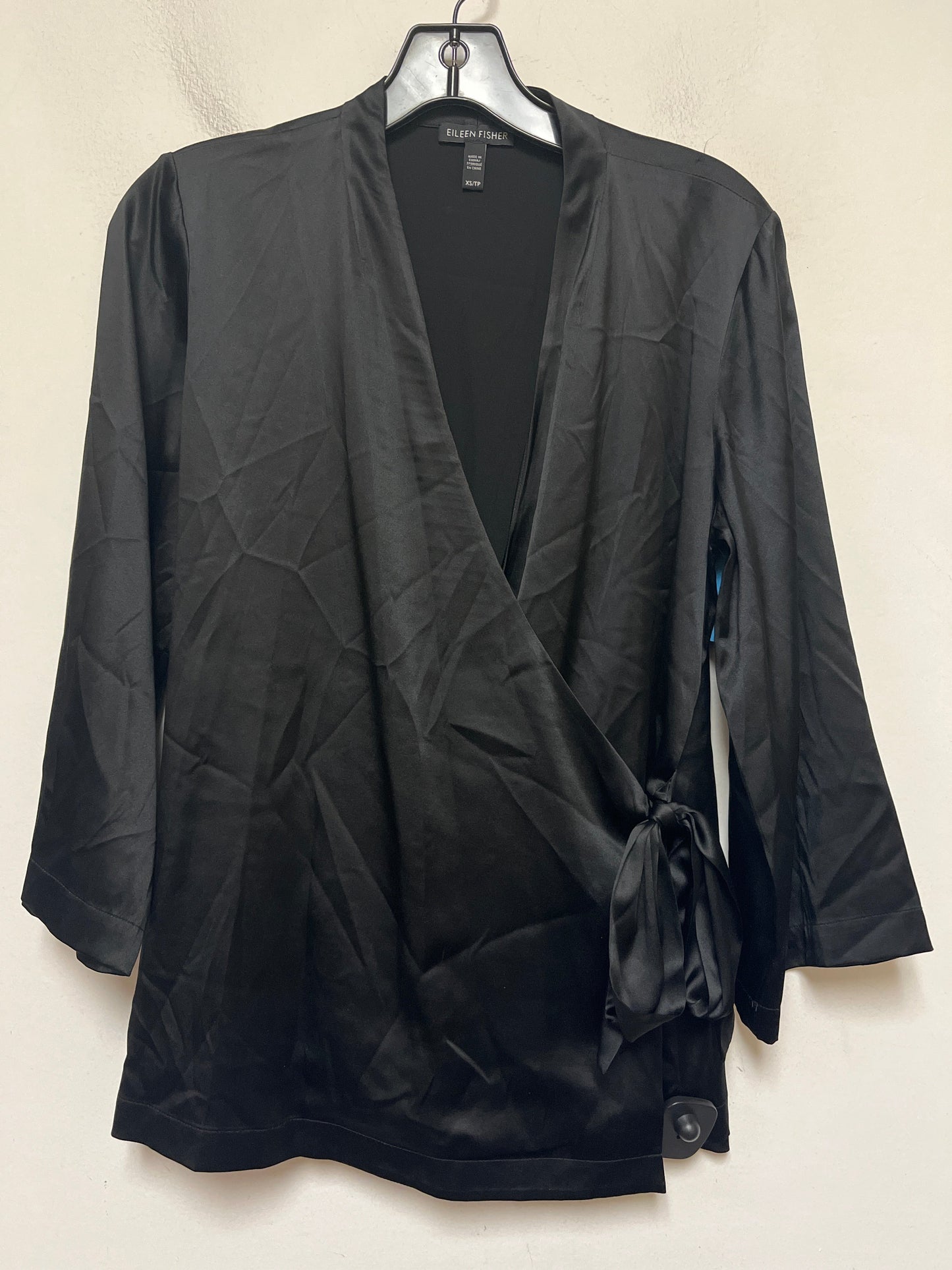 Top Long Sleeve By Eileen Fisher In Black, Size: Xs