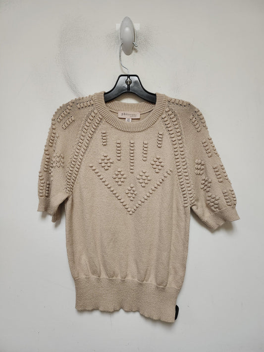 Sweater Short Sleeve By Philosophy In Tan, Size: M