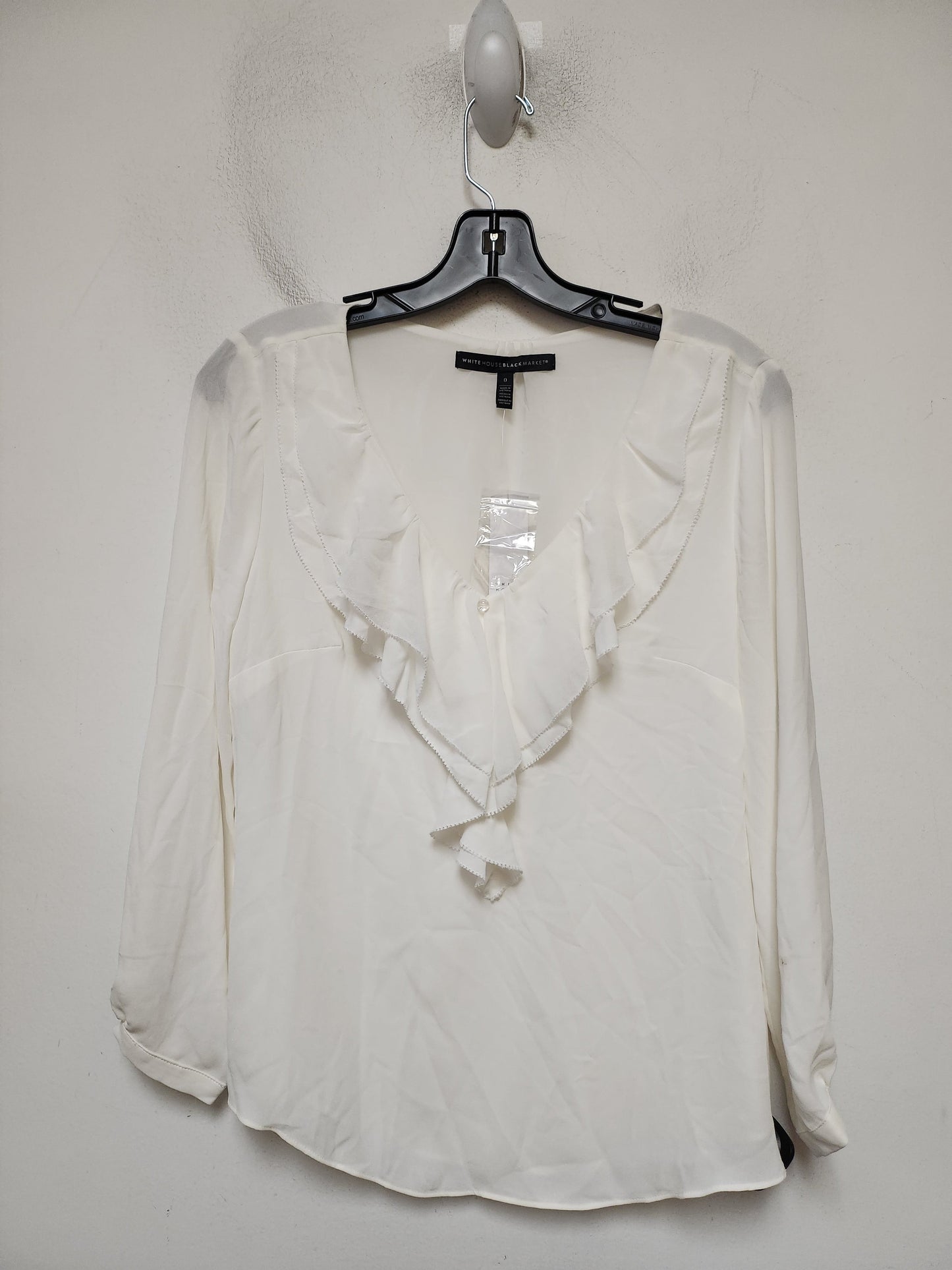 Top Long Sleeve By White House Black Market In White, Size: Xs