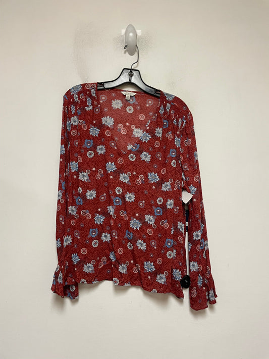 Top Long Sleeve By Lucky Brand In Floral Print, Size: L