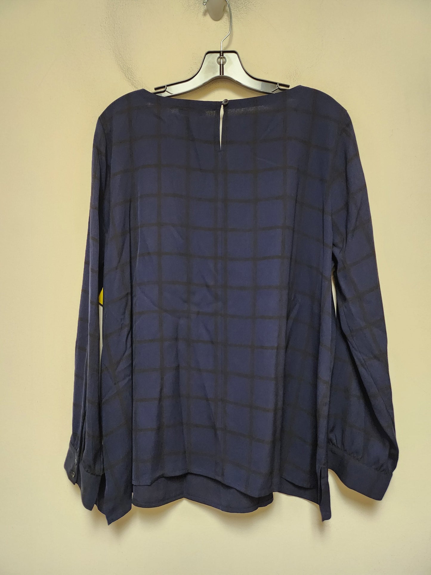 Top Long Sleeve By Eileen Fisher In Plaid Pattern, Size: Xl