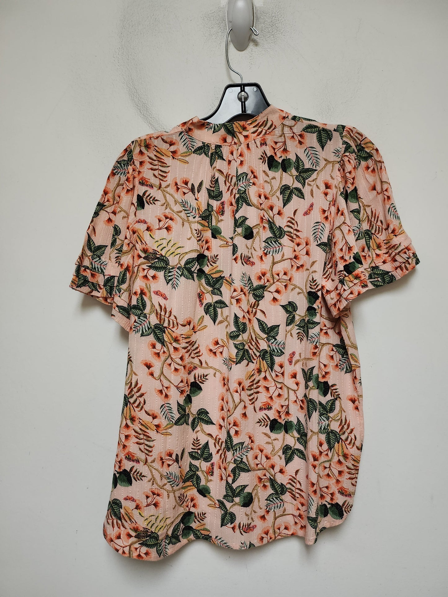 Top Short Sleeve By Loft In Tropical Print, Size: S