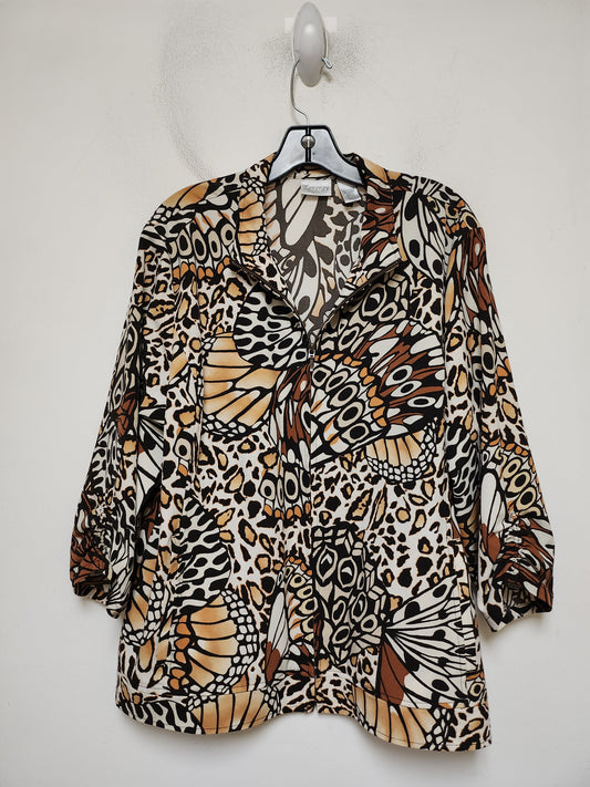 Athletic Jacket By Chicos In Animal Print, Size: Xl