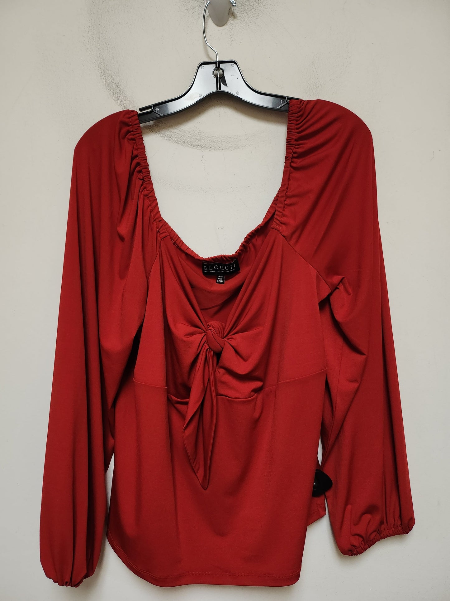 Top Long Sleeve By Eloquii In Red, Size: 2x