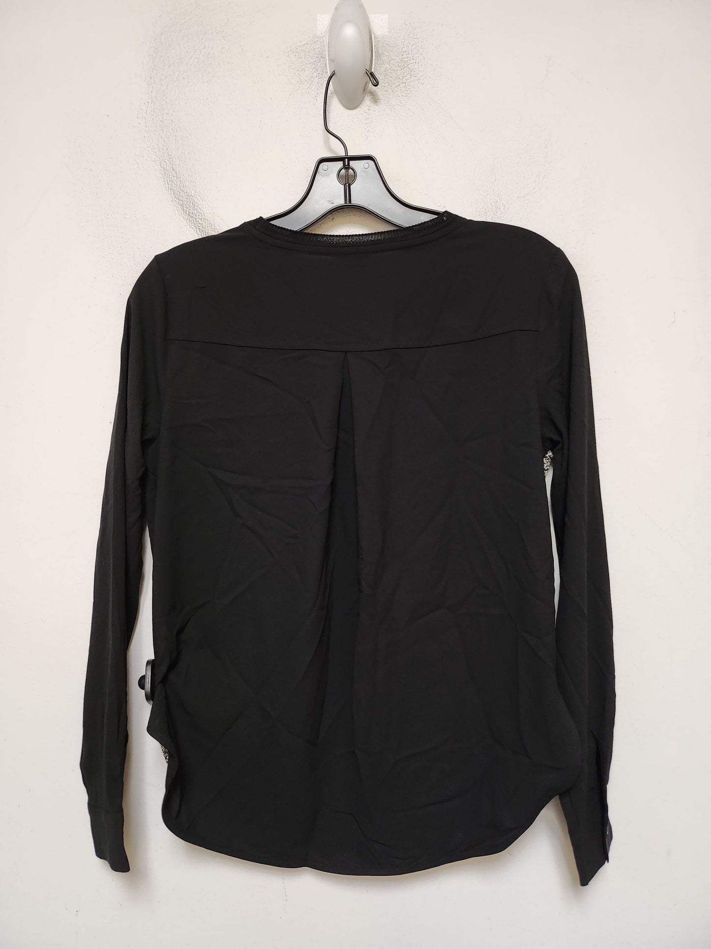 Top Long Sleeve By Ann Taylor In Black & Cream, Size: Xsp