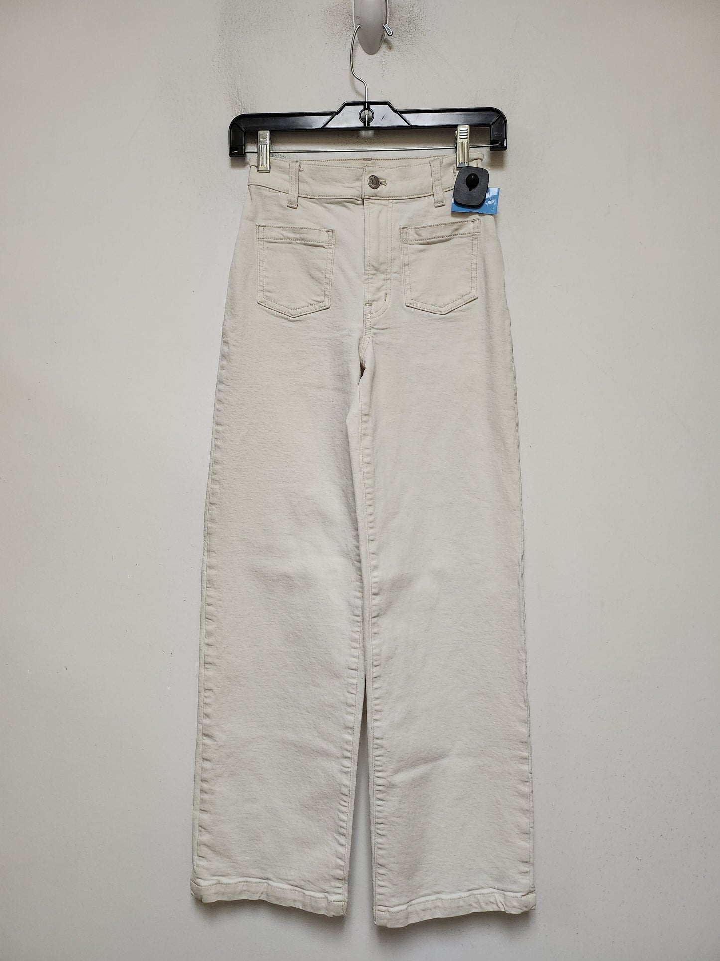 Jeans Wide Leg By Madewell In Cream Denim, Size: 0