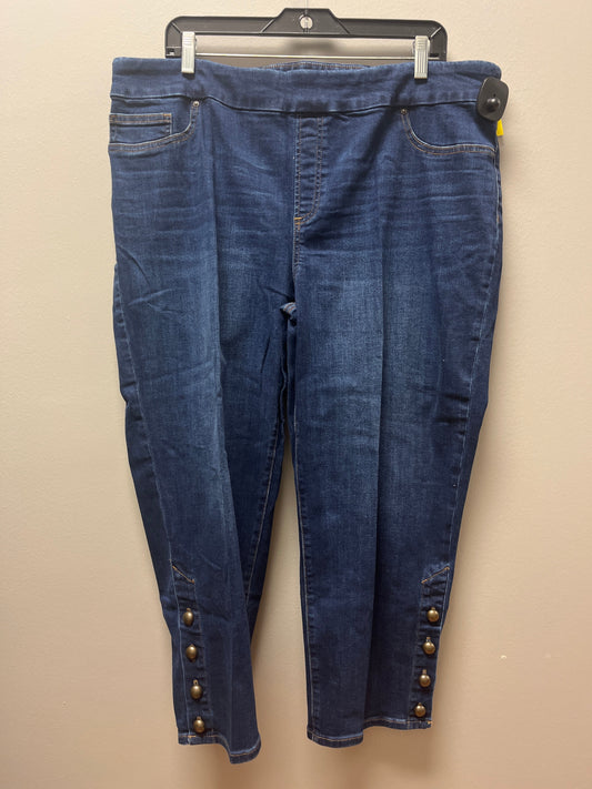 Jeans Cropped By Chicos In Blue Denim, Size: 18