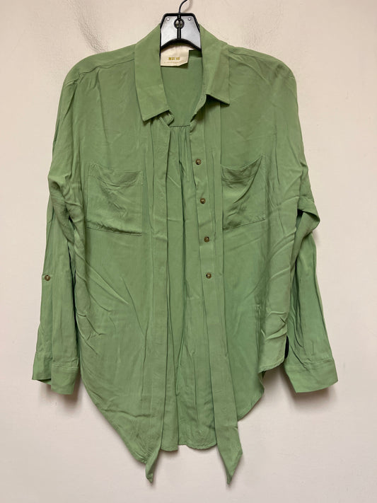 Top Long Sleeve By Maeve In Green, Size: S