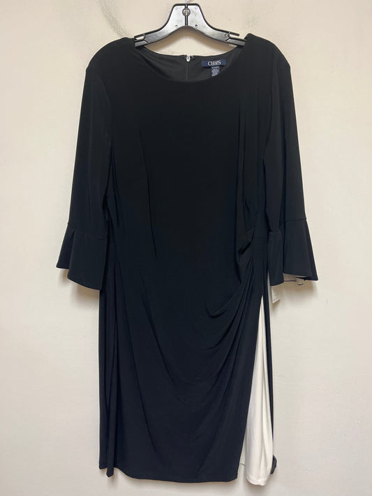 Dress Casual Midi By Chaps In Black, Size: Xl