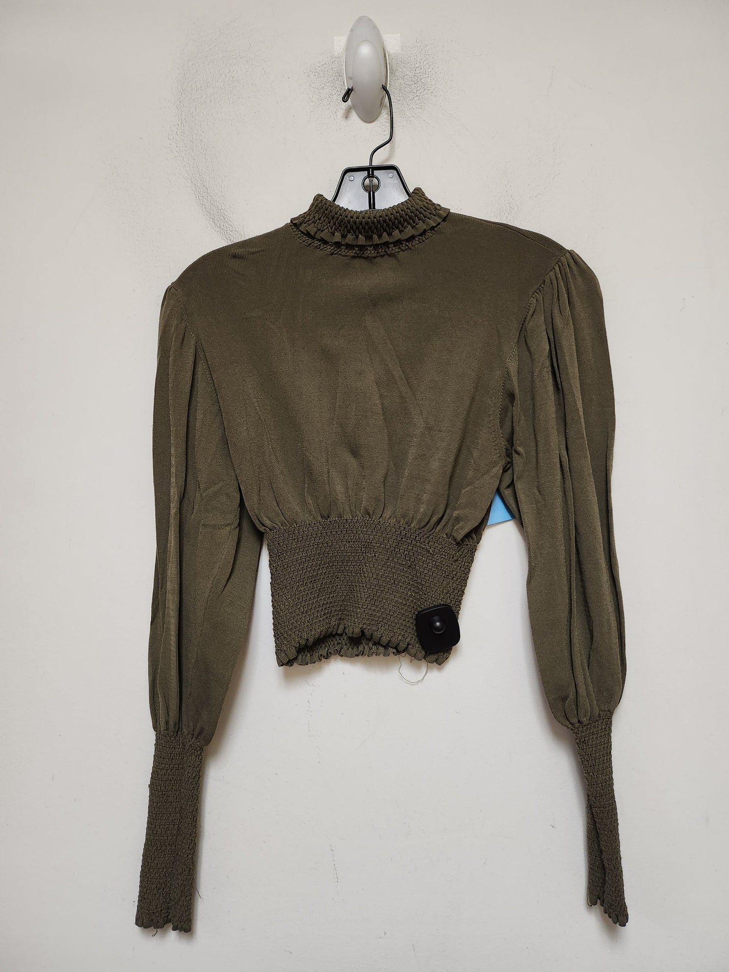 Top Long Sleeve By Zara In Green, Size: M