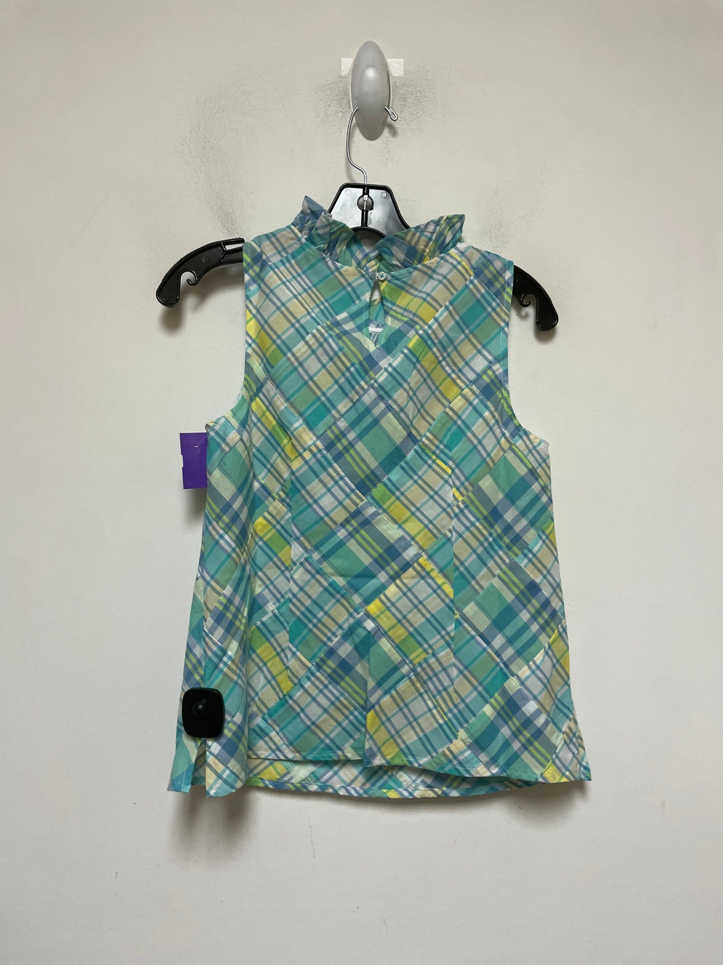 Plaid Pattern Top Sleeveless Talbots, Size Petite   S