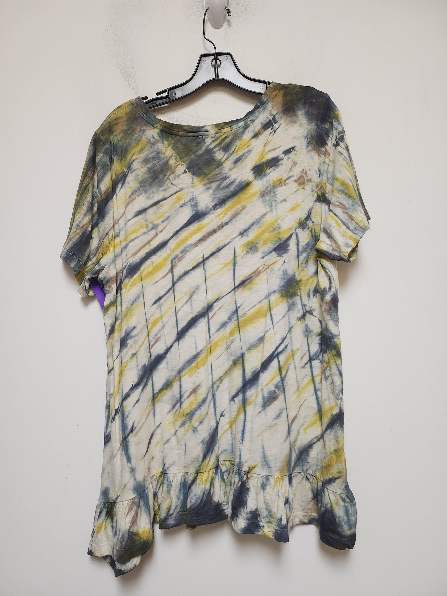 Tie Dye Print Top Short Sleeve Logo, Size L