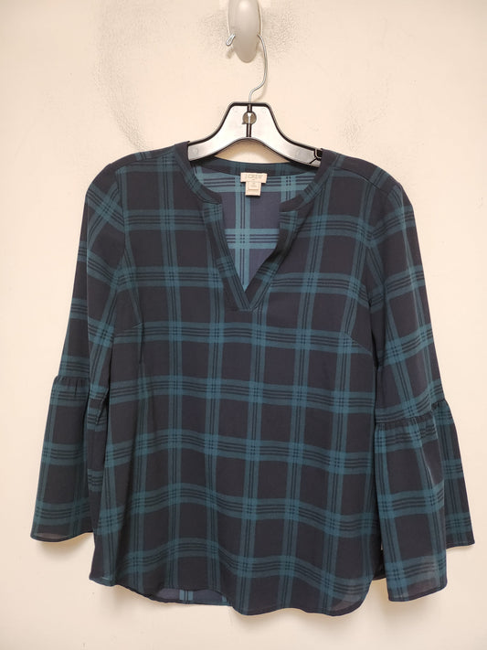 Top Long Sleeve By J. Crew In Plaid Pattern, Size: Xsp