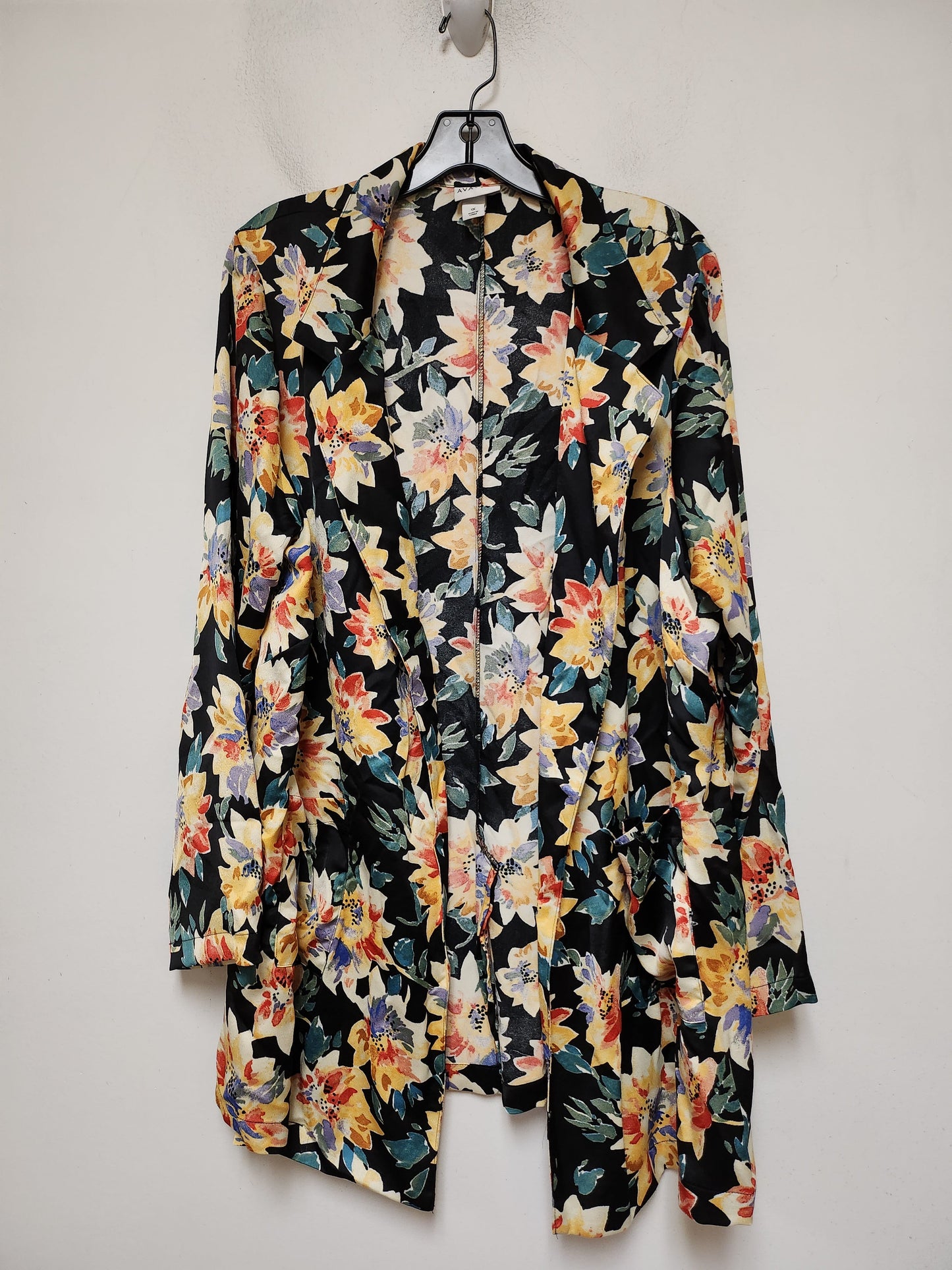 Blazer By Ava & Viv In Floral Print, Size: 1x