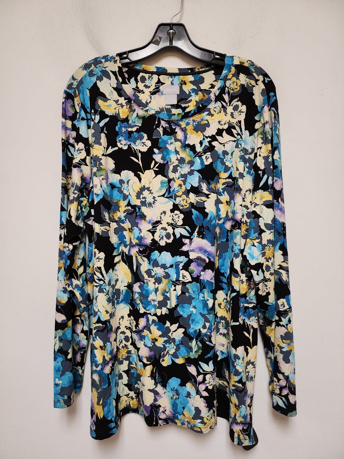 Top Long Sleeve By Chicos In Floral Print, Size: 2x