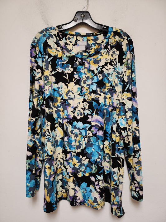 Top Long Sleeve By Chicos In Floral Print, Size: 2x